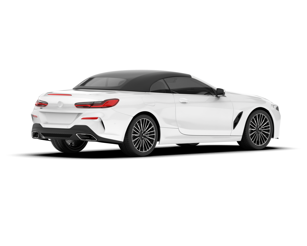 White sport car on transparent background. 3d rendering - illustration png