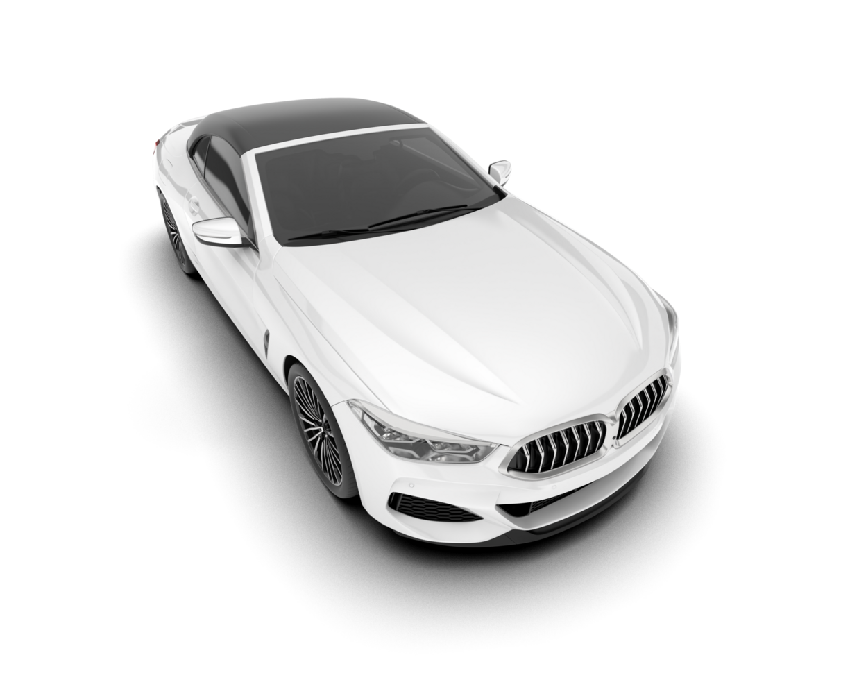 White sport car on transparent background. 3d rendering - illustration png