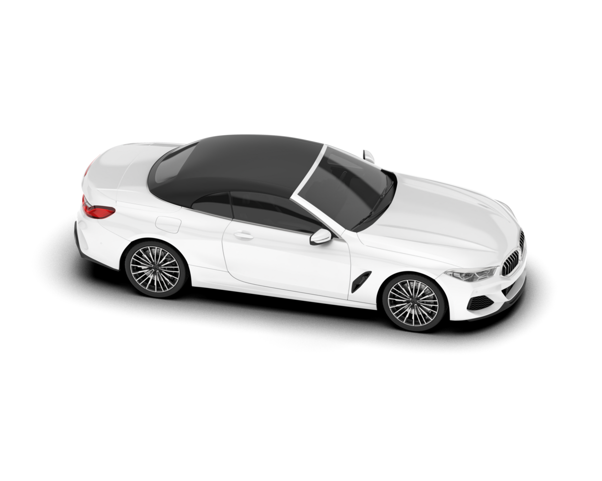 White sport car on transparent background. 3d rendering - illustration png