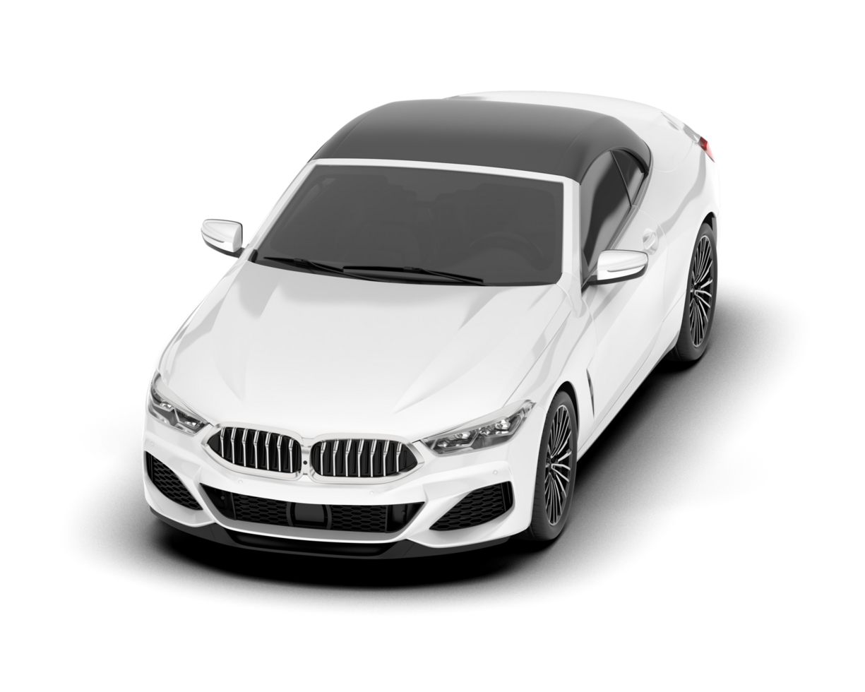 White sport car on transparent background. 3d rendering - illustration png