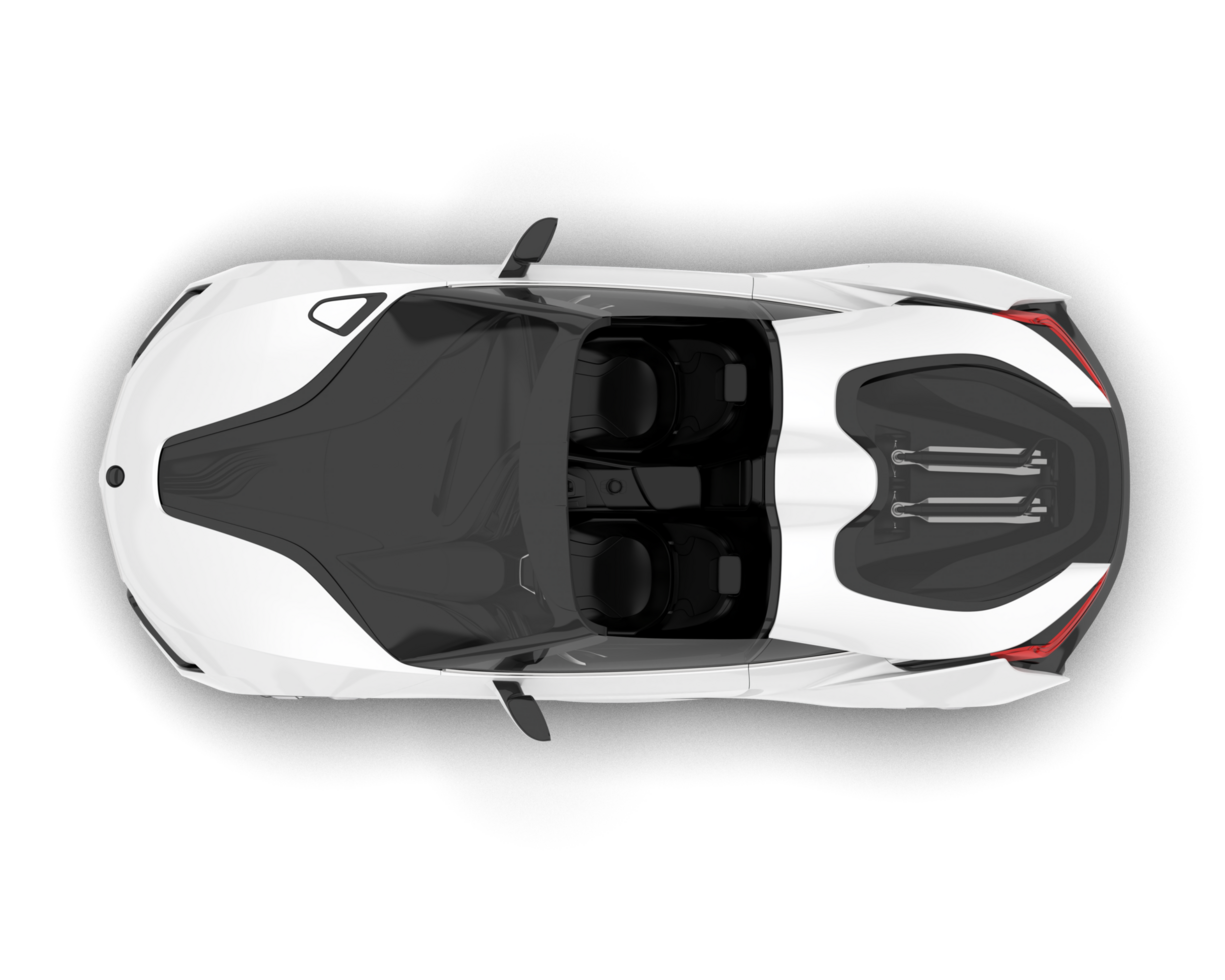 White sport car on transparent background. 3d rendering - illustration png
