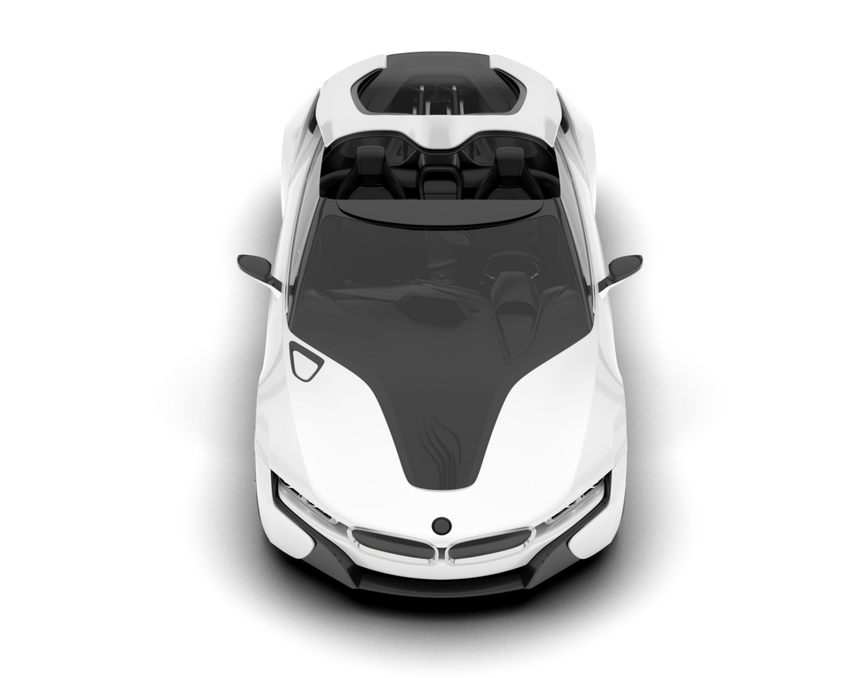 White sport car on transparent background. 3d rendering - illustration png
