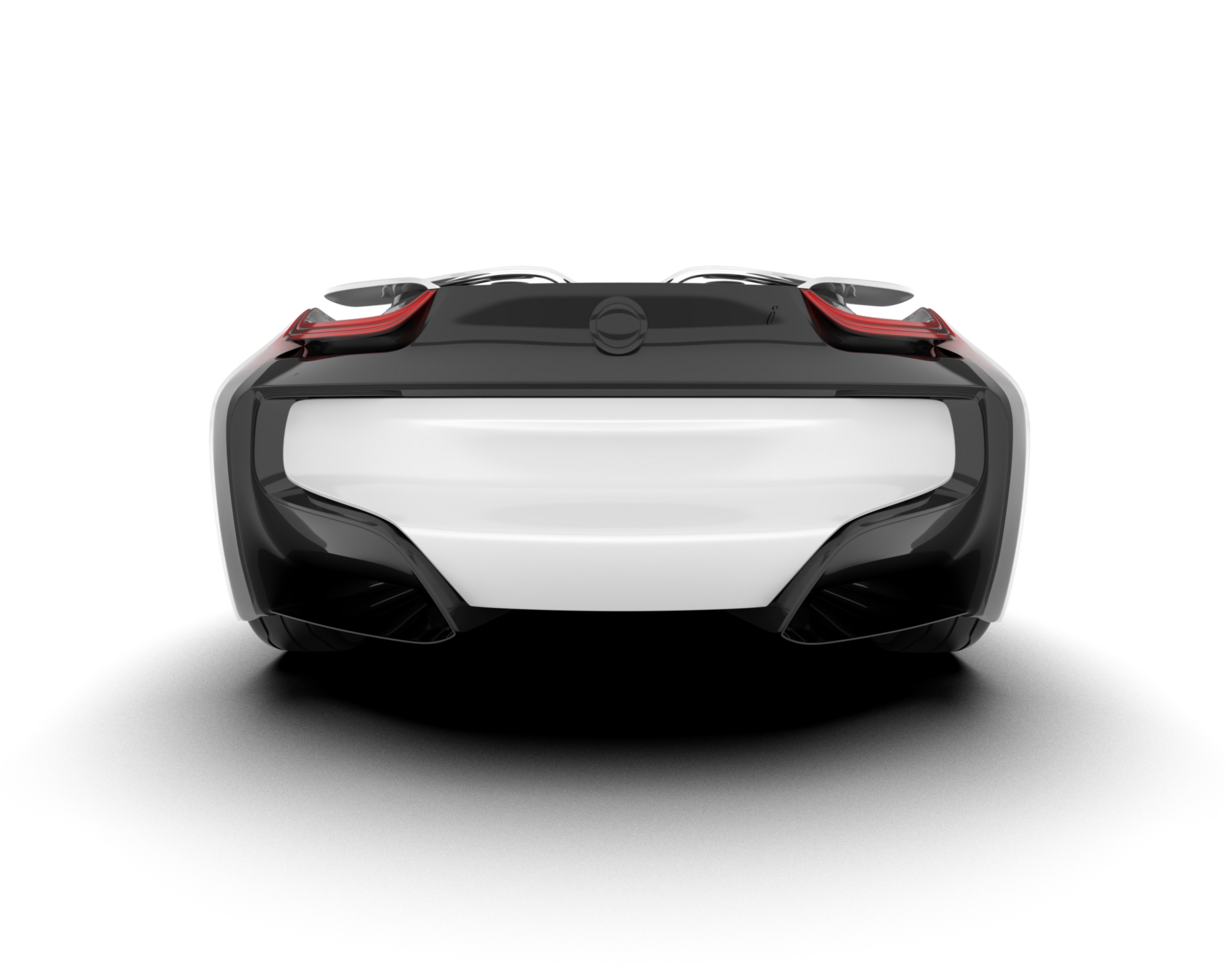 White sport car on transparent background. 3d rendering - illustration png