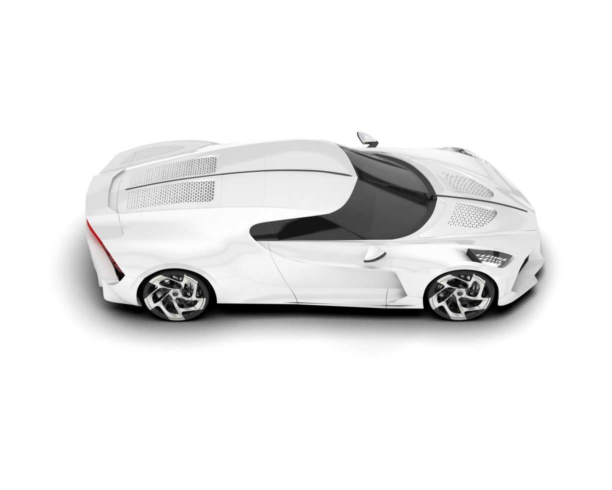 White sport car on transparent background. 3d rendering - illustration png