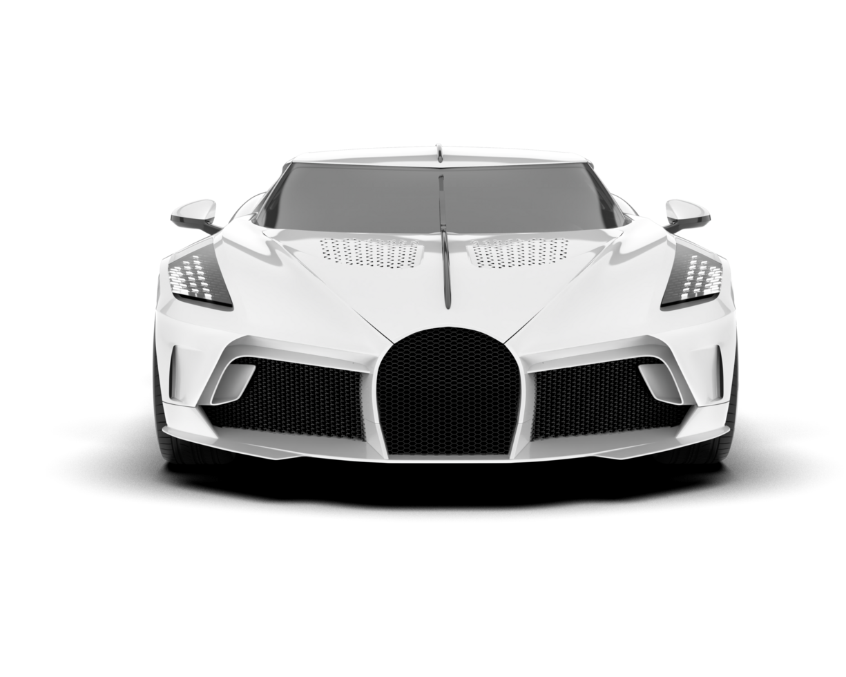 White sport car on transparent background. 3d rendering - illustration png