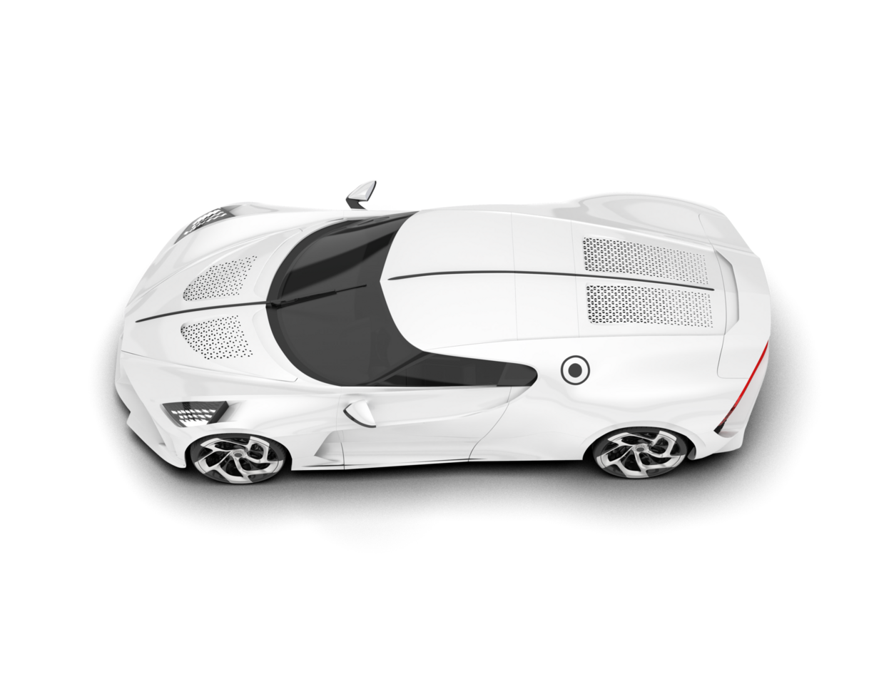 White sport car on transparent background. 3d rendering - illustration png