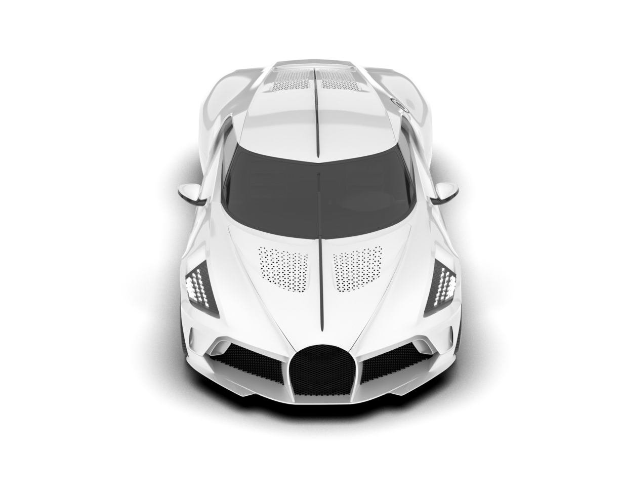 White sport car on transparent background. 3d rendering - illustration png