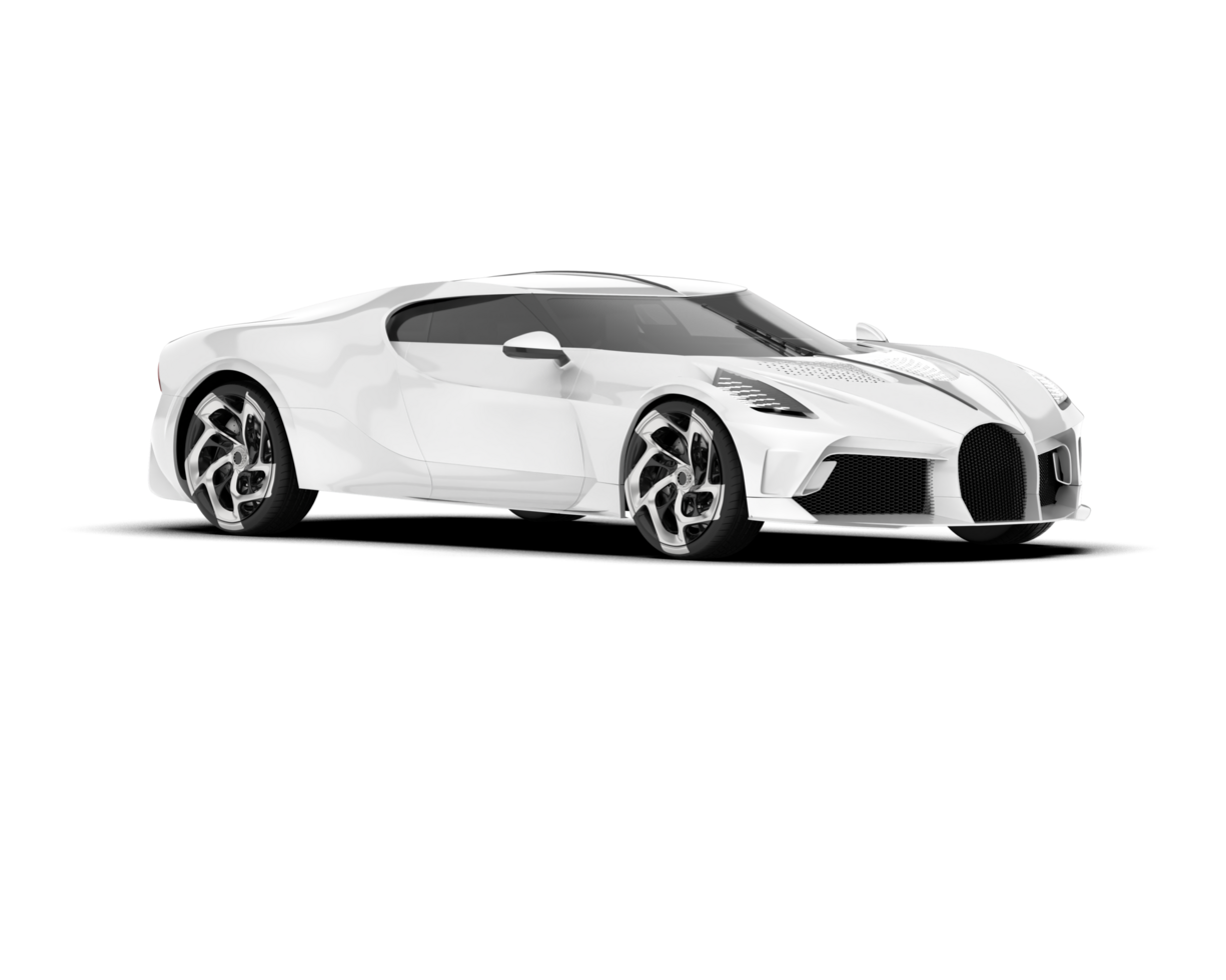 blanco deporte coche en transparente antecedentes. 3d representación - ilustración png