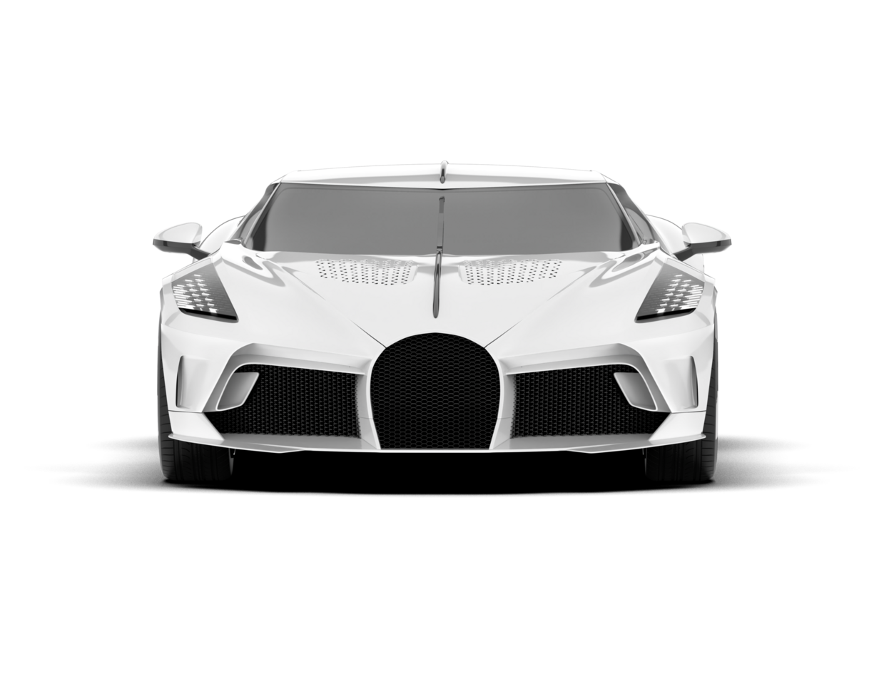 White sport car on transparent background. 3d rendering - illustration png