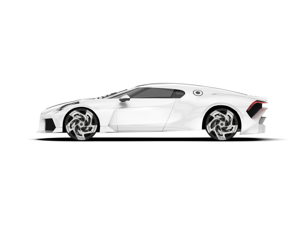 White sport car on transparent background. 3d rendering - illustration png