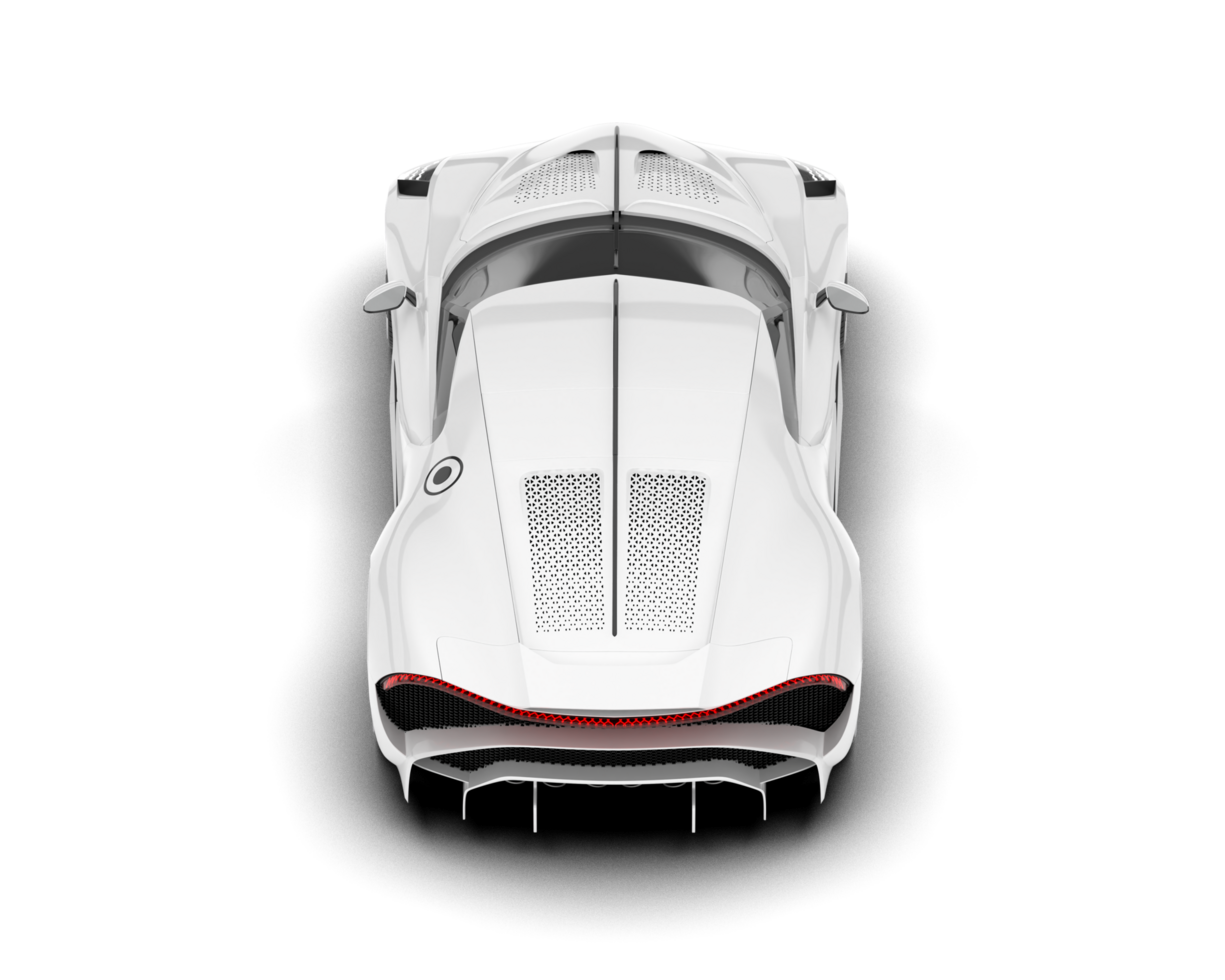 White sport car on transparent background. 3d rendering - illustration png