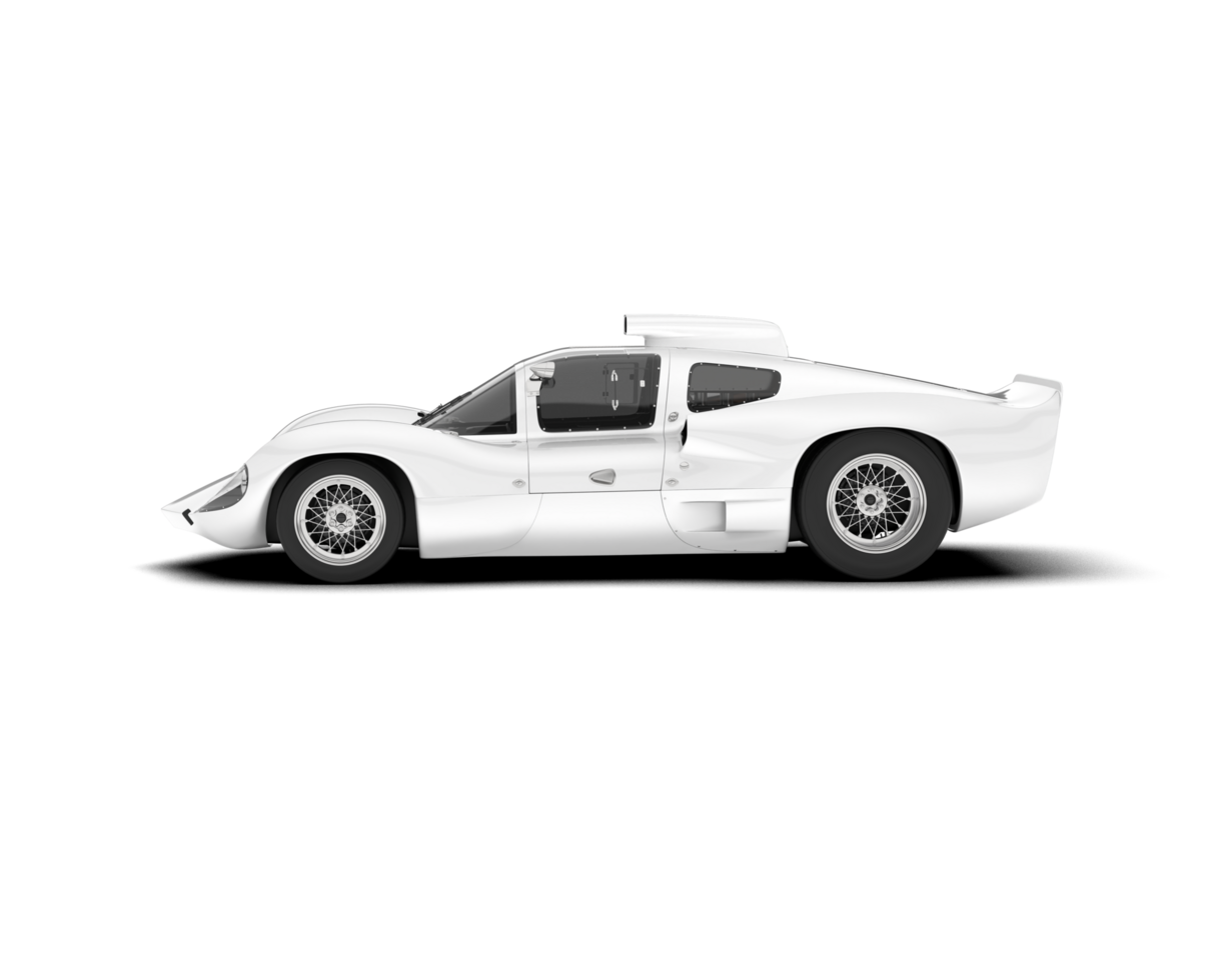 White sport car on transparent background. 3d rendering - illustration png