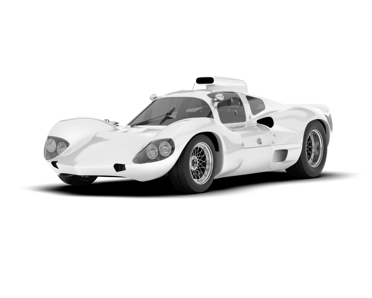 White sport car on transparent background. 3d rendering - illustration png