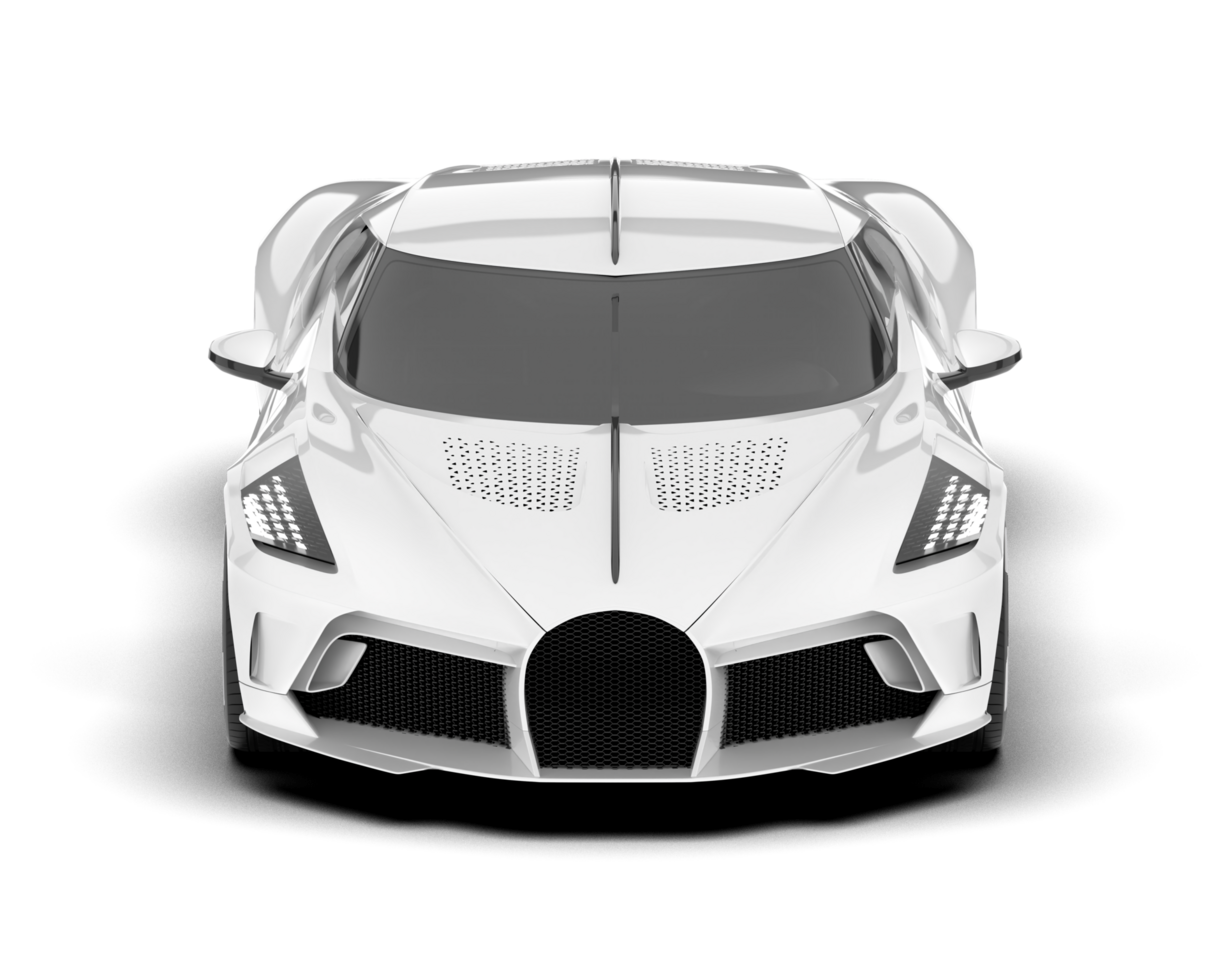 White sport car on transparent background. 3d rendering - illustration png