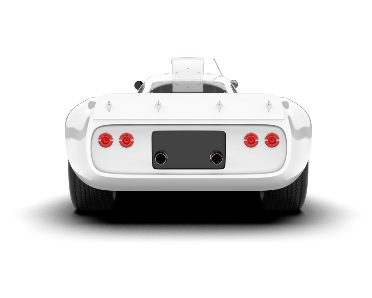White sport car on transparent background. 3d rendering - illustration png