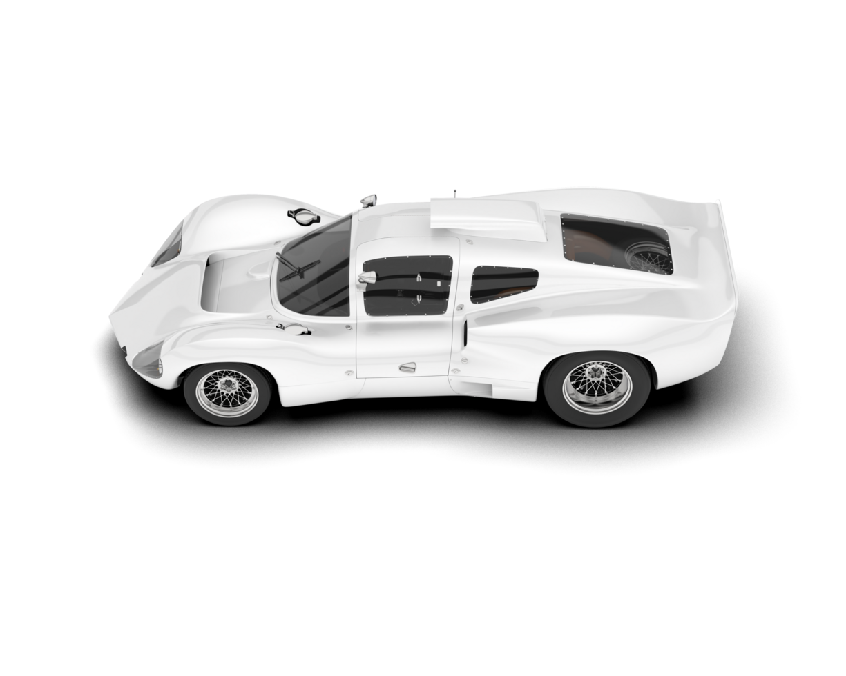 White sport car on transparent background. 3d rendering - illustration png