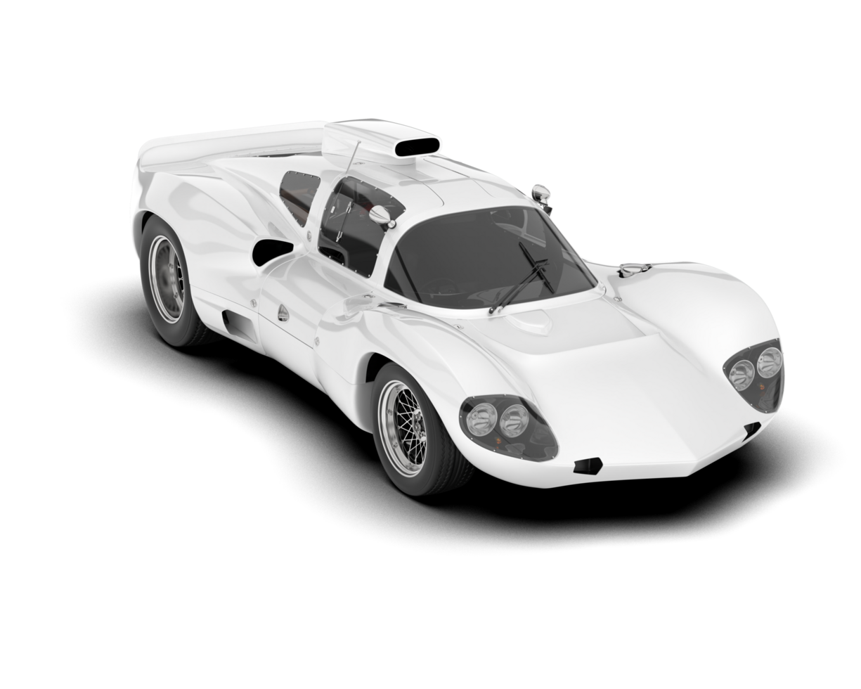 White sport car on transparent background. 3d rendering - illustration png