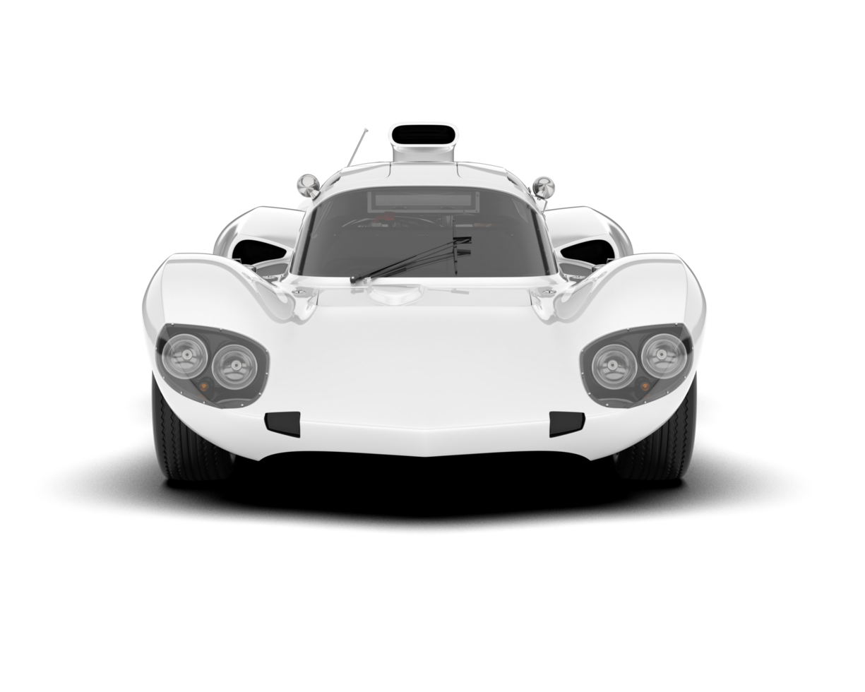 White sport car on transparent background. 3d rendering - illustration png