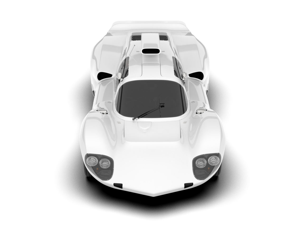 White sport car on transparent background. 3d rendering - illustration png