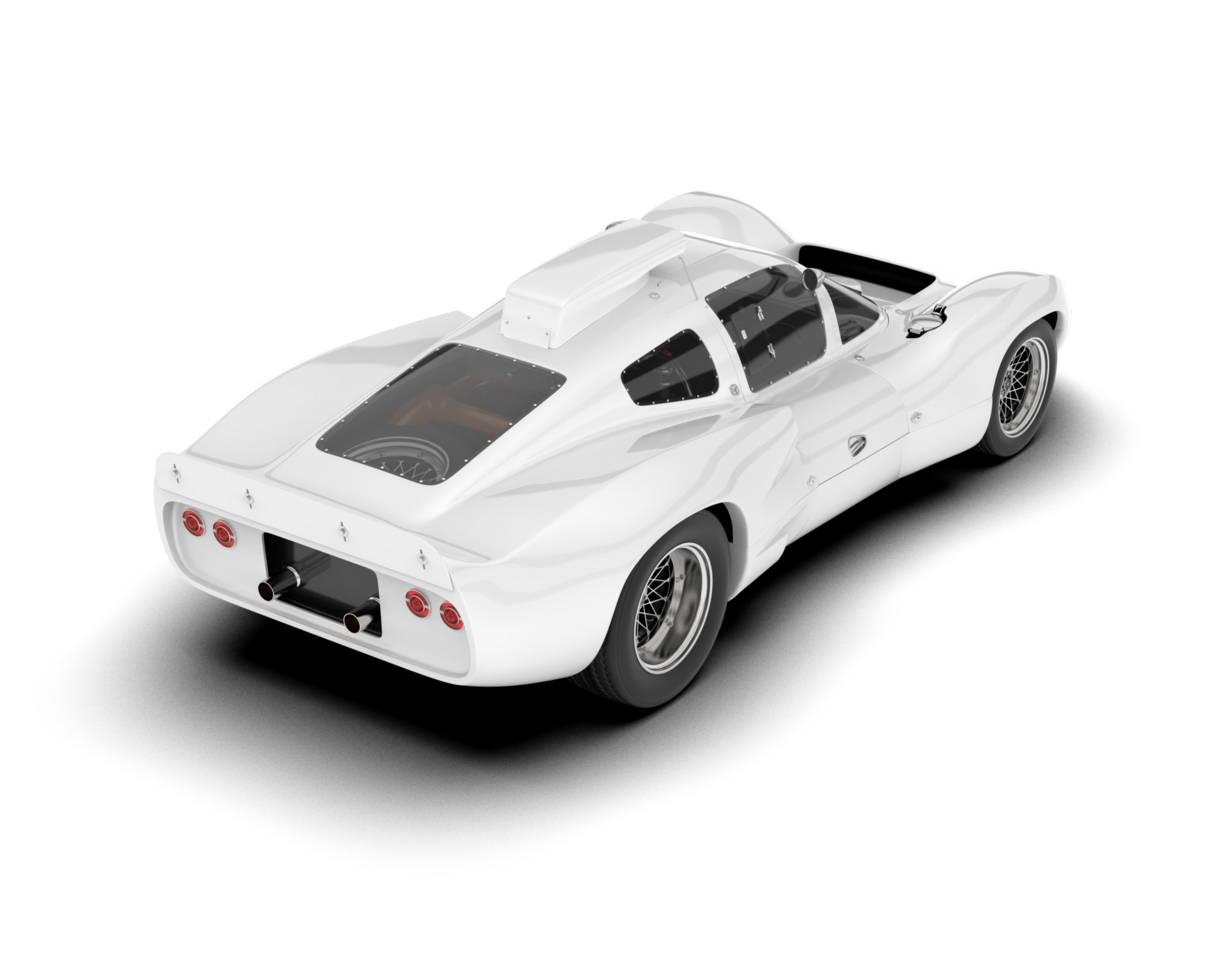 White sport car on transparent background. 3d rendering - illustration png