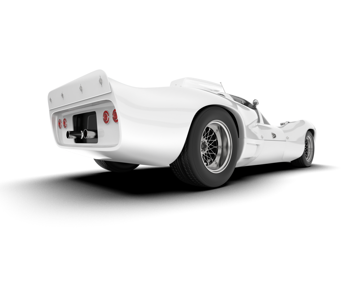 White sport car on transparent background. 3d rendering - illustration png