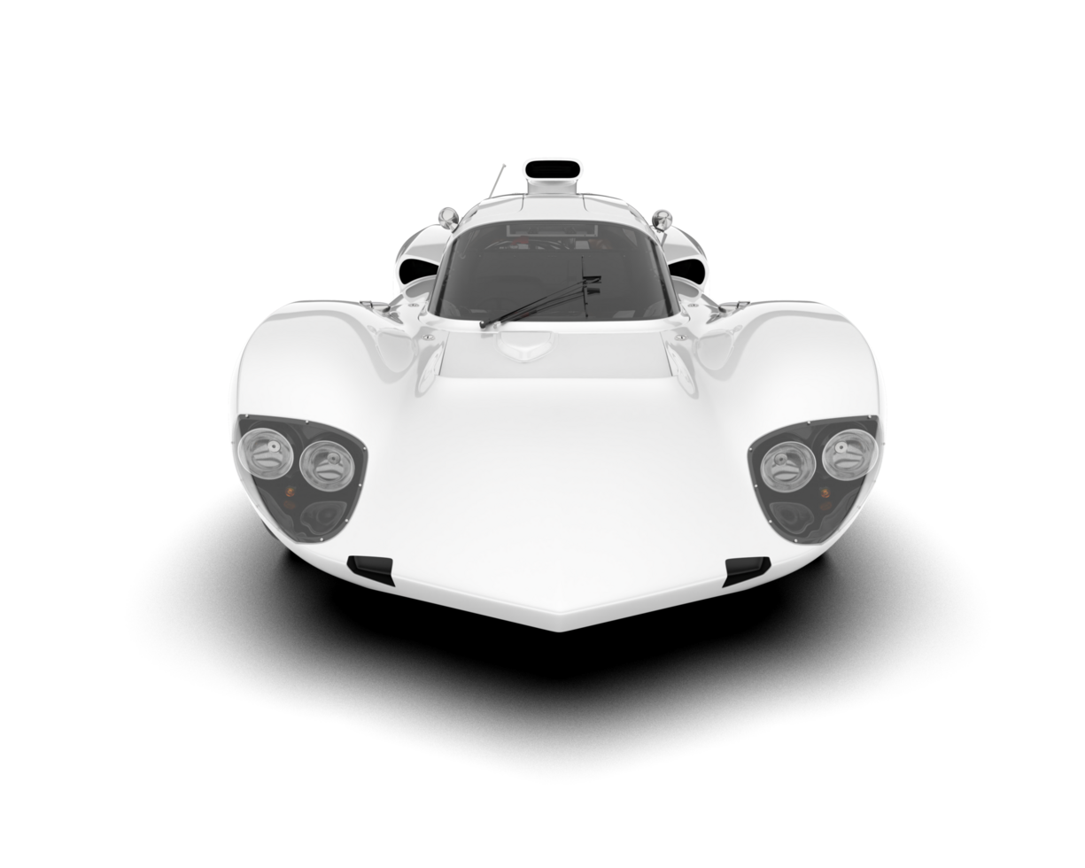 White sport car on transparent background. 3d rendering - illustration png