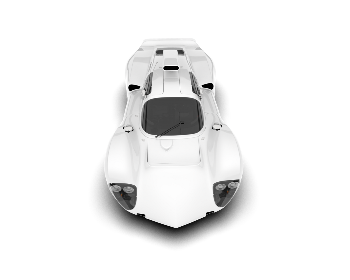 White sport car on transparent background. 3d rendering - illustration png