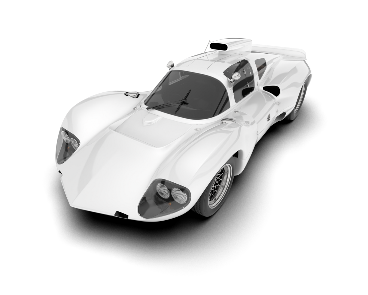 White sport car on transparent background. 3d rendering - illustration png