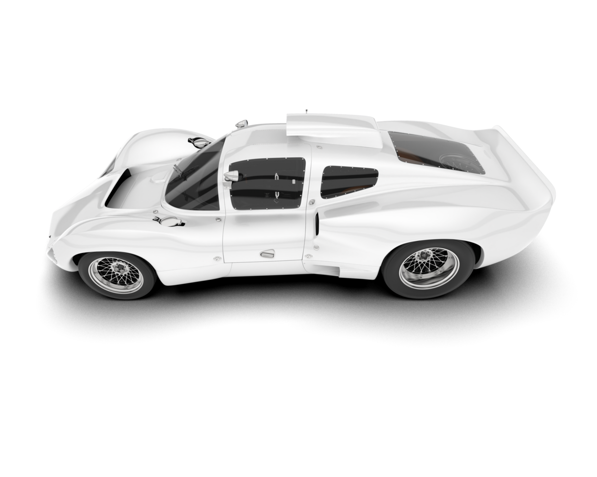 White sport car on transparent background. 3d rendering - illustration png