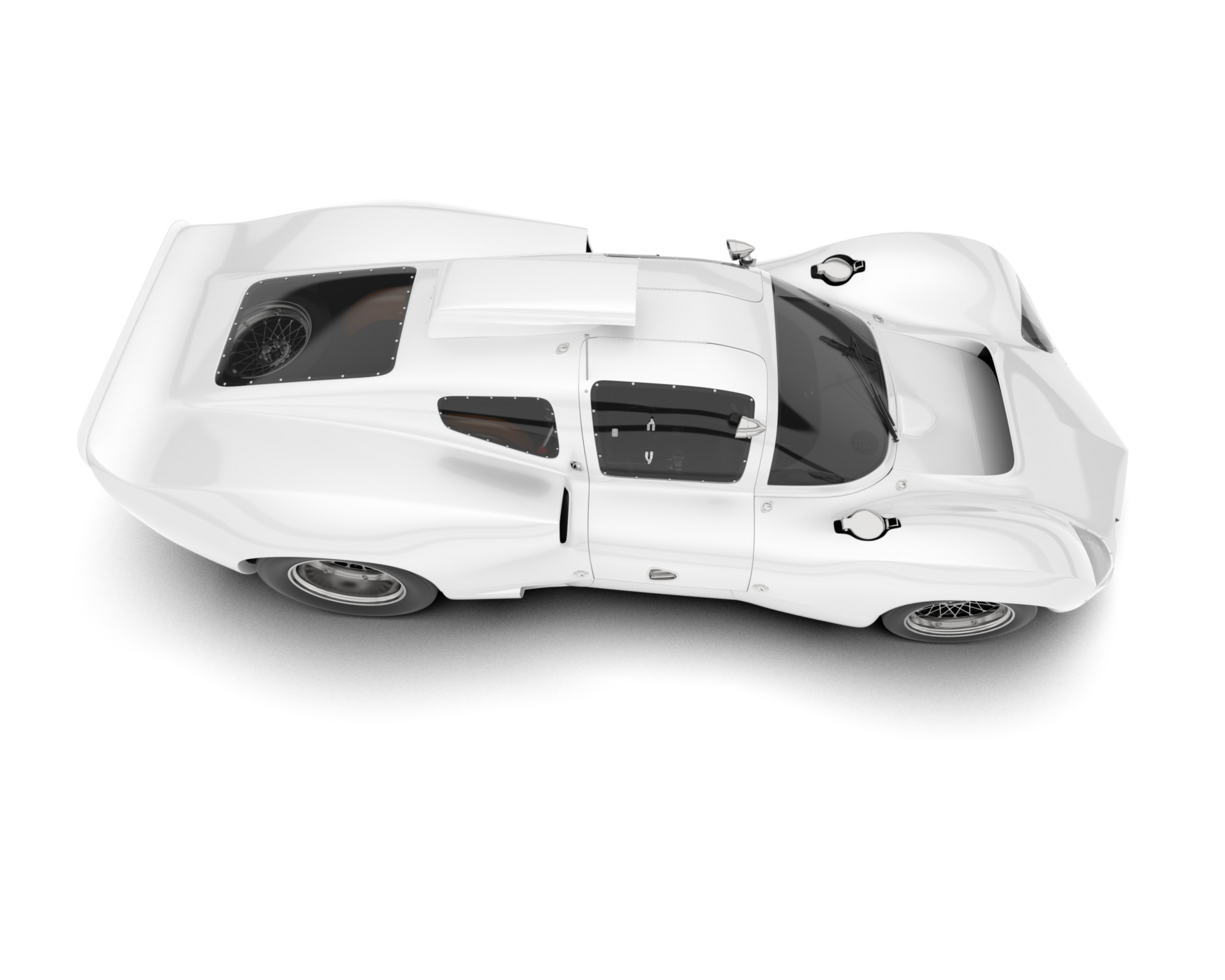 White sport car on transparent background. 3d rendering - illustration png