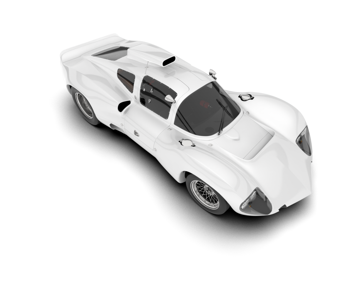 White sport car on transparent background. 3d rendering - illustration png