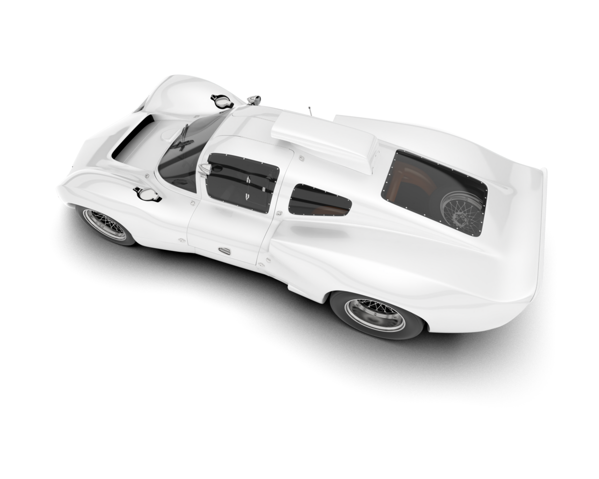 White sport car on transparent background. 3d rendering - illustration png