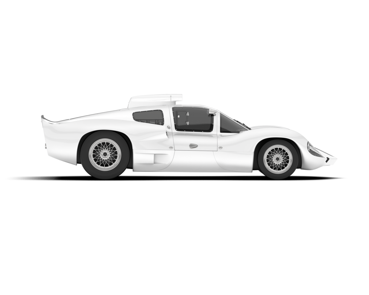 White sport car on transparent background. 3d rendering - illustration png