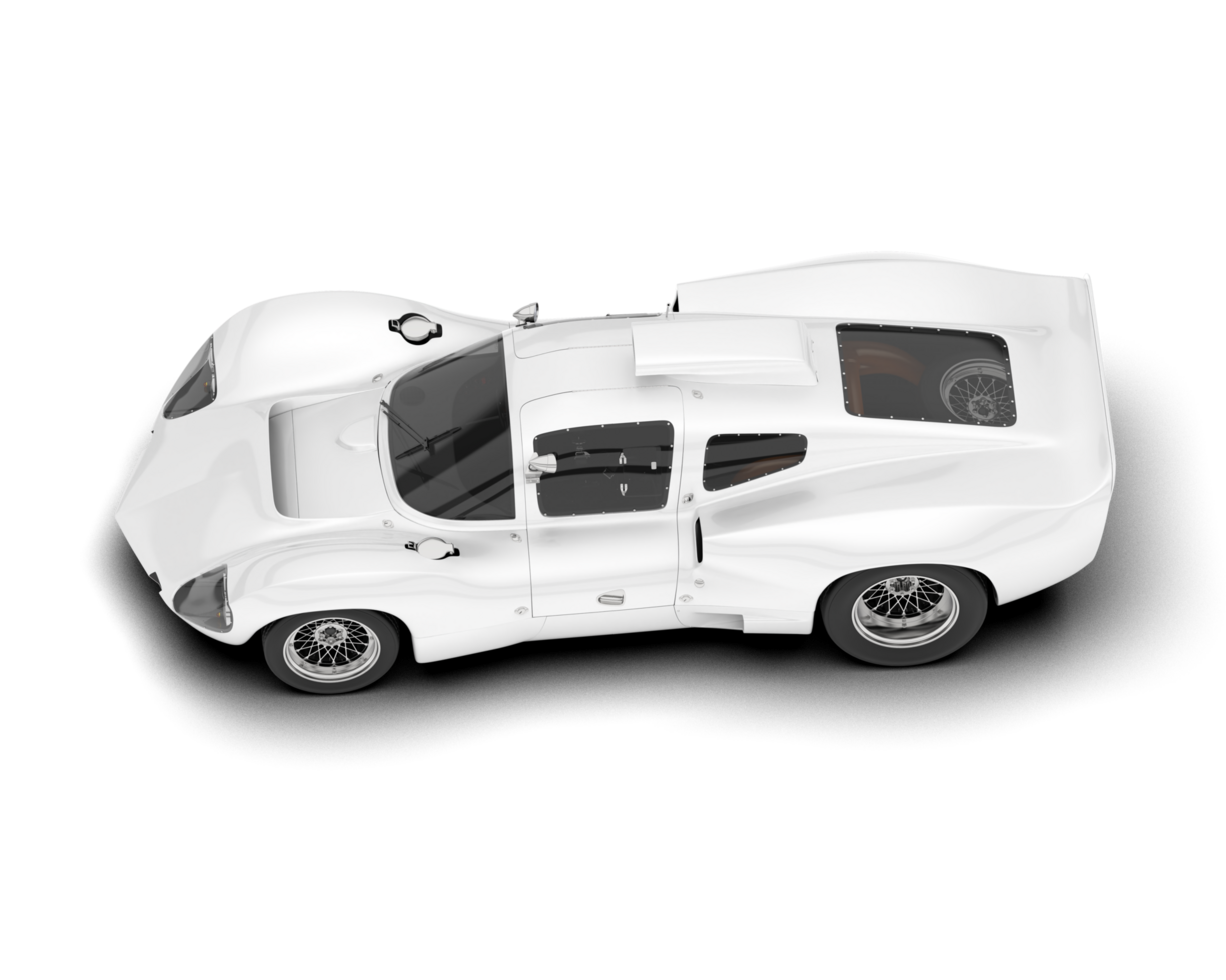 White sport car on transparent background. 3d rendering - illustration png