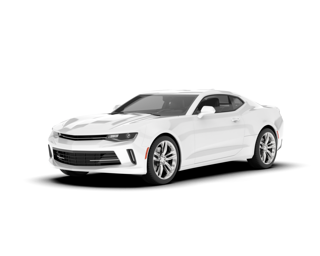 White sport car on transparent background. 3d rendering - illustration png
