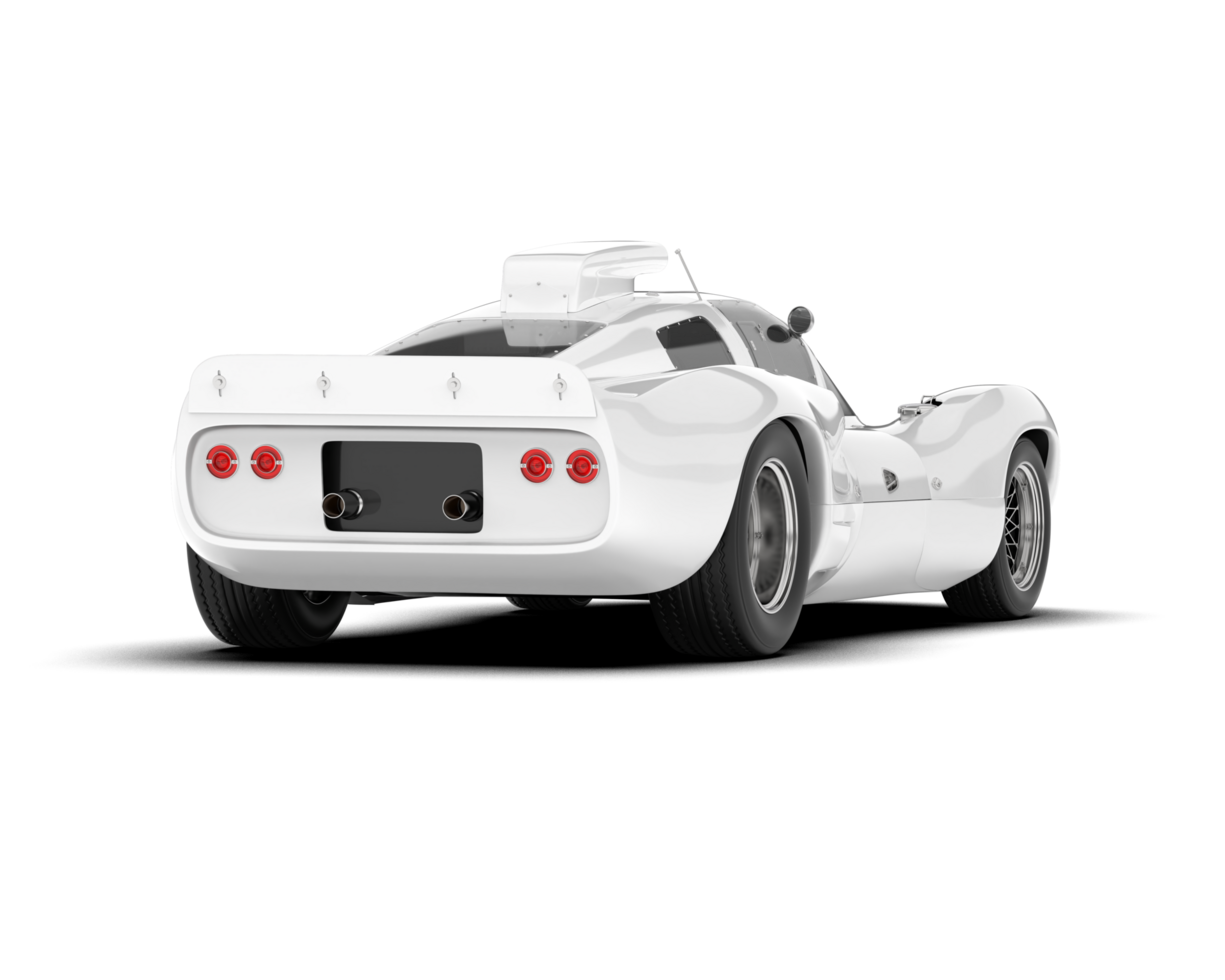 White sport car on transparent background. 3d rendering - illustration png
