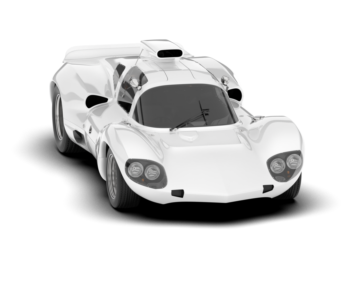 White sport car on transparent background. 3d rendering - illustration png