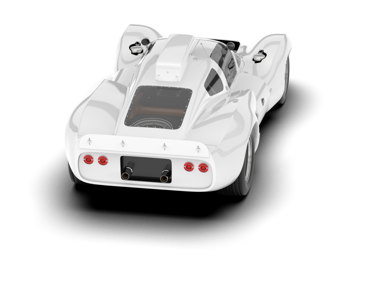 White sport car on transparent background. 3d rendering - illustration png