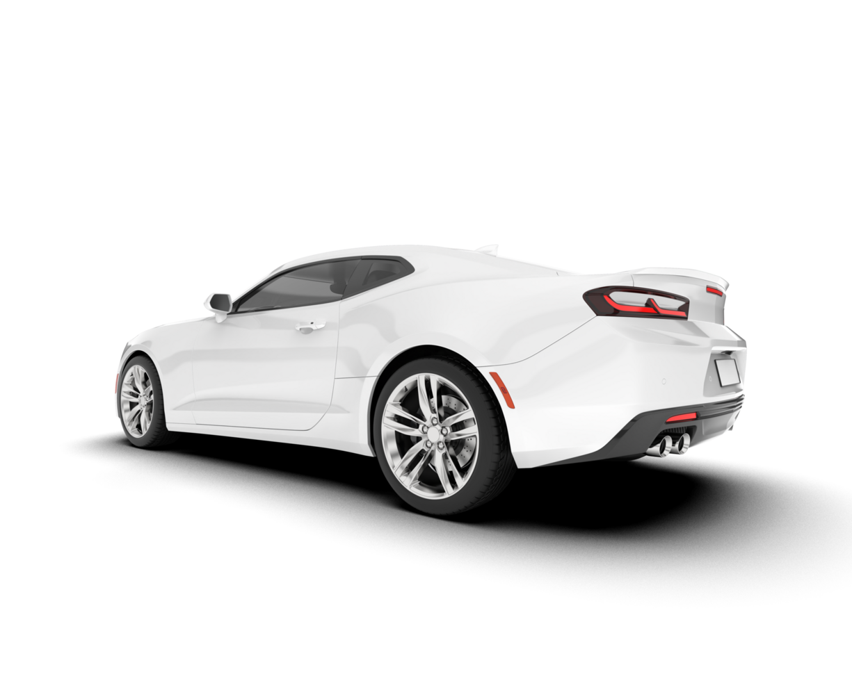 White sport car on transparent background. 3d rendering - illustration png