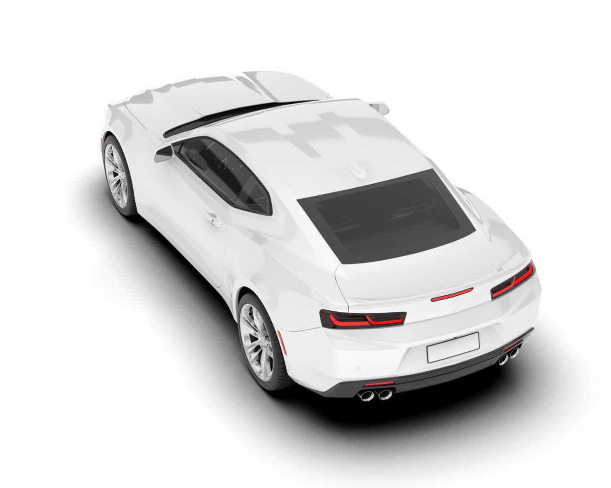 White sport car on transparent background. 3d rendering - illustration png