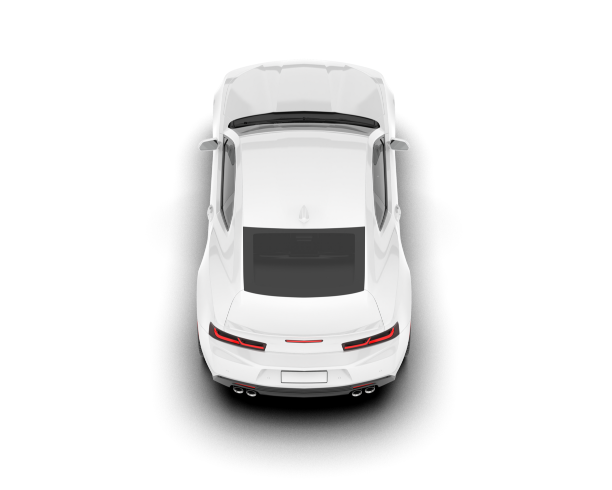 White sport car on transparent background. 3d rendering - illustration png