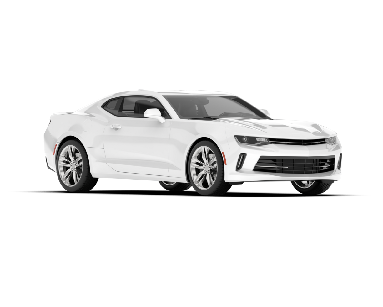 White sport car on transparent background. 3d rendering - illustration png