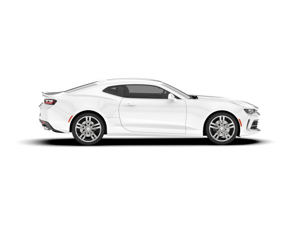 White sport car on transparent background. 3d rendering - illustration png