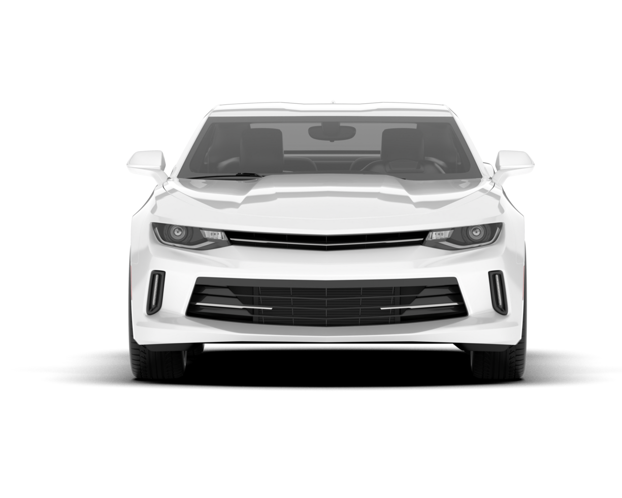 White sport car on transparent background. 3d rendering - illustration png