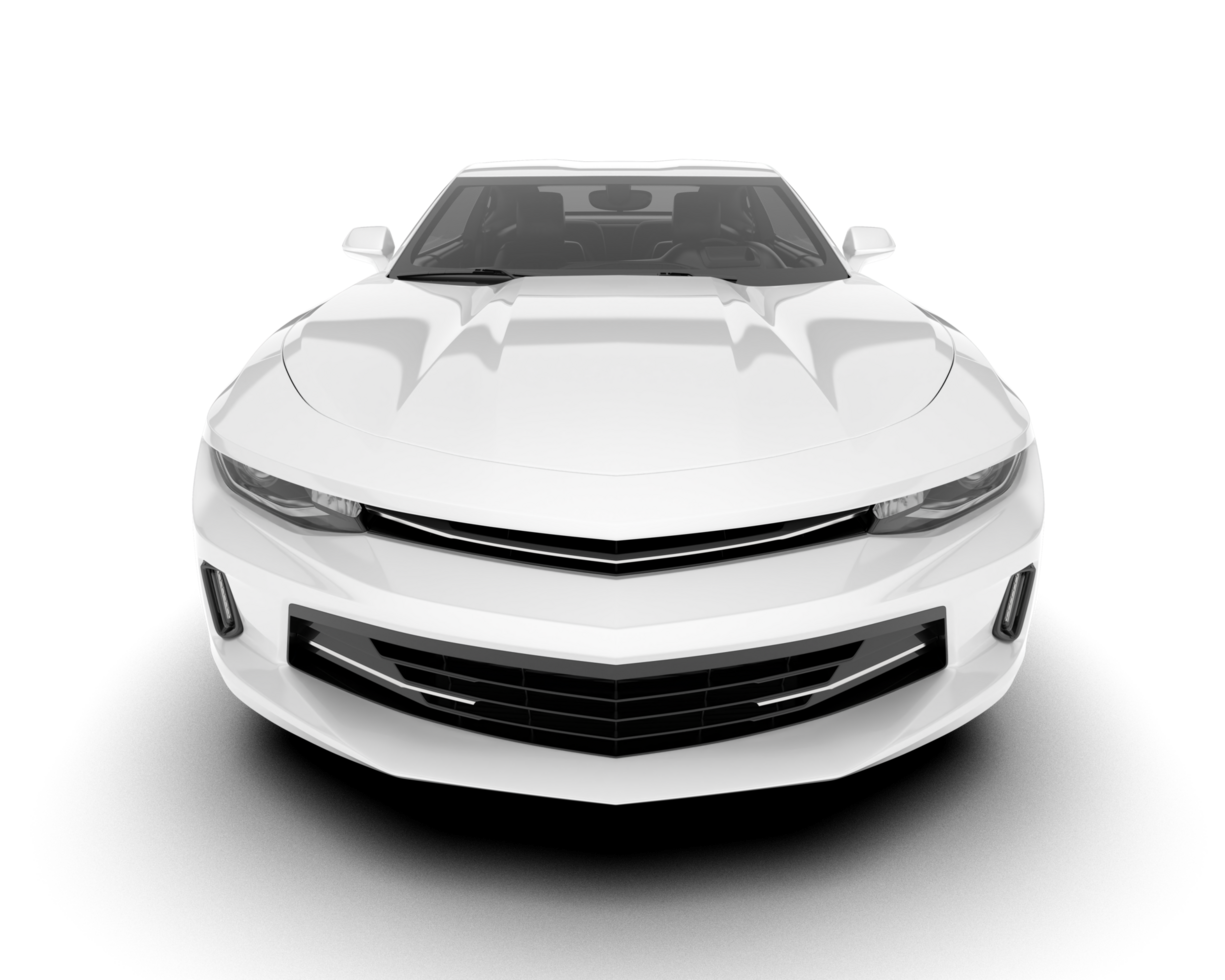 White sport car on transparent background. 3d rendering - illustration png