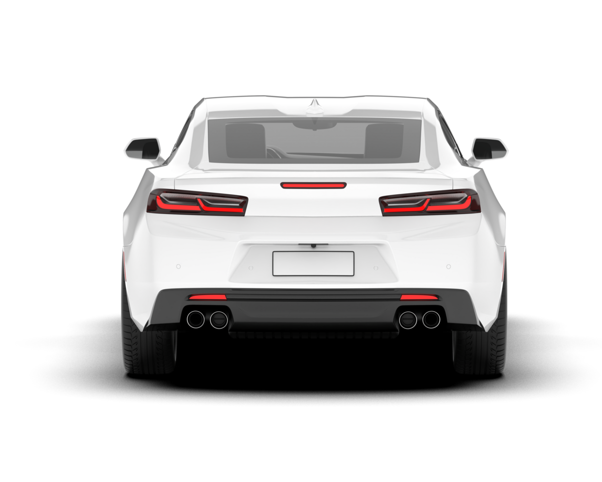 White sport car on transparent background. 3d rendering - illustration png