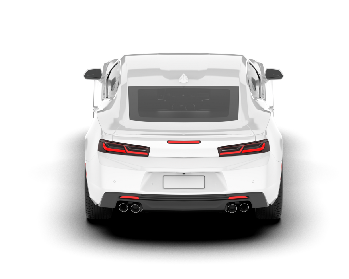 White sport car on transparent background. 3d rendering - illustration png