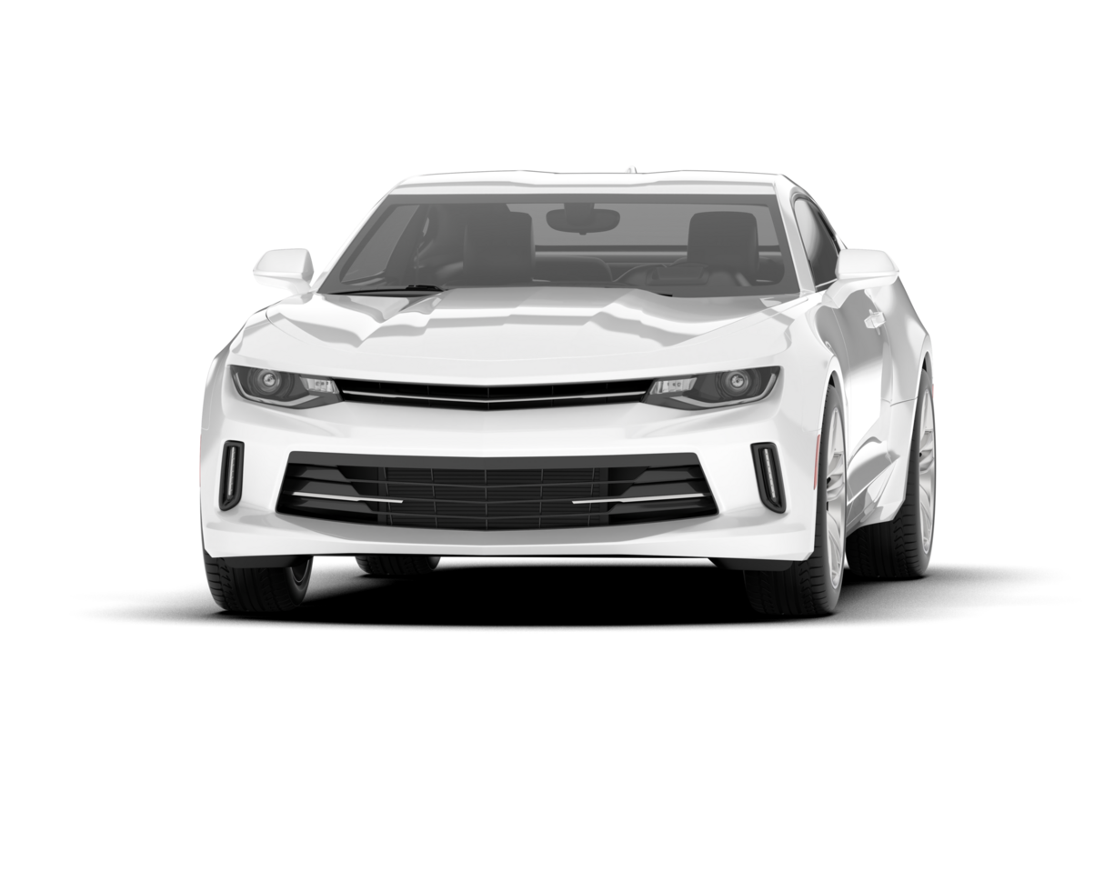 White sport car on transparent background. 3d rendering - illustration png