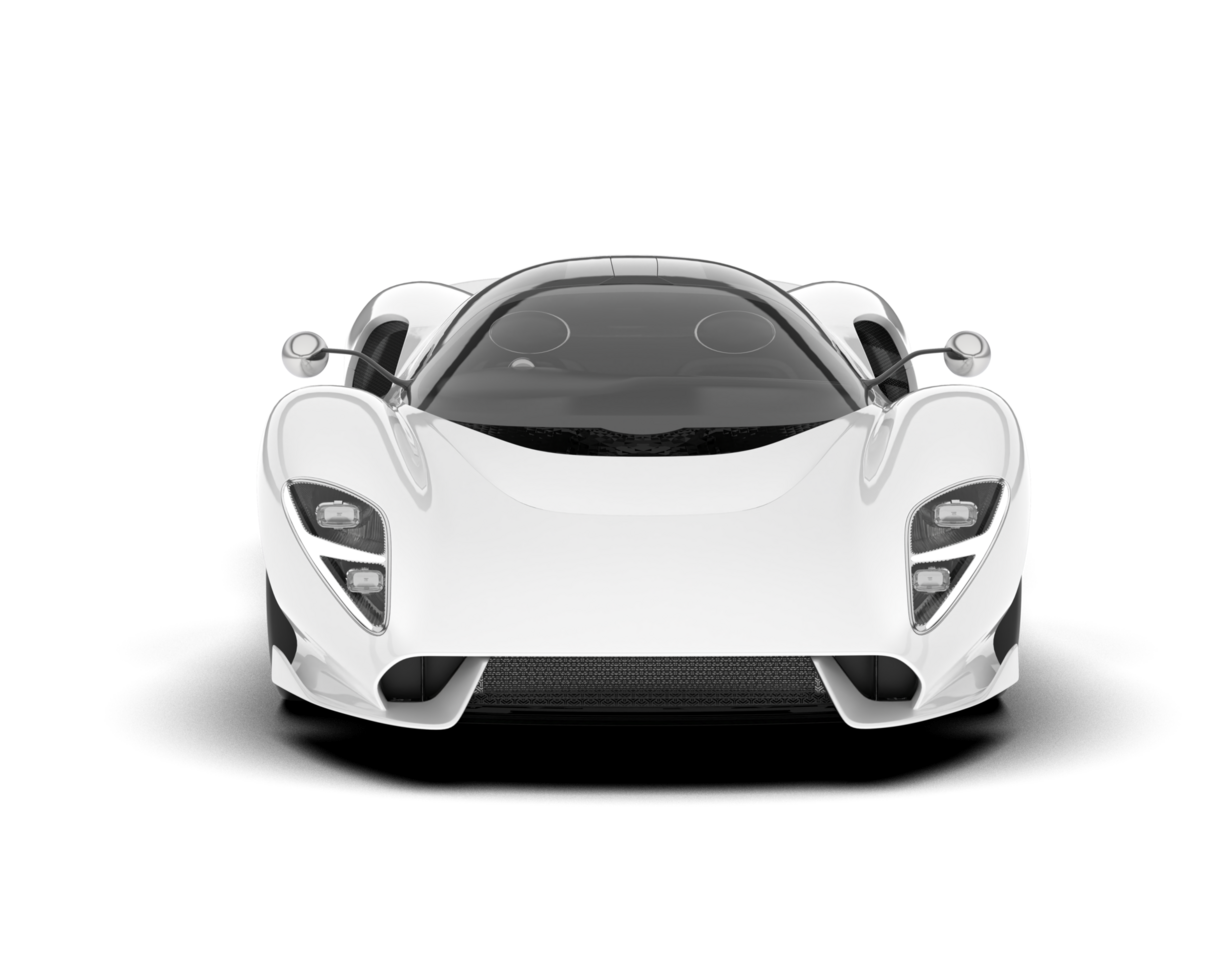 White sport car on transparent background. 3d rendering - illustration png