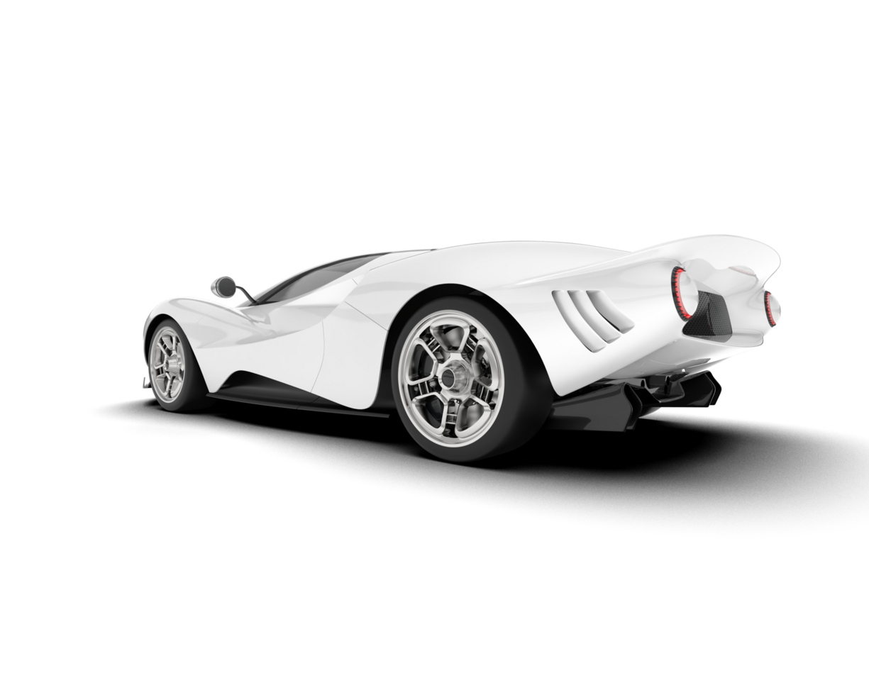 White sport car on transparent background. 3d rendering - illustration png